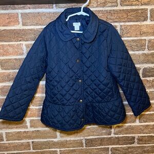 J. Crew Crewcuts Navy Quilted Kids Jacket Coat Size 6-7